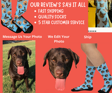 Load image into Gallery viewer, Personalized Socks, Face Socks, Pet Socks, Logo Socks, Custom Socks