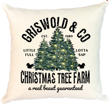Load image into Gallery viewer, Christmas Vacation Griswold Family Tree Throw Pillow Cover, Griswold Tree Farm Pillow Cover