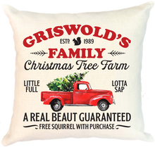 Load image into Gallery viewer, Christmas Vacation Griswold Family Tree Throw Pillow Cover, Griswold Tree Farm Pillow Cover